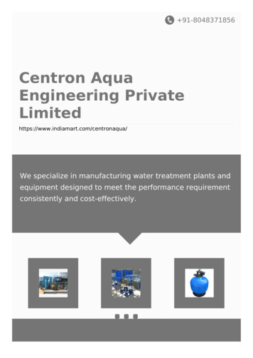 Centron Aqua Engineering Private Limited - IndiaMART