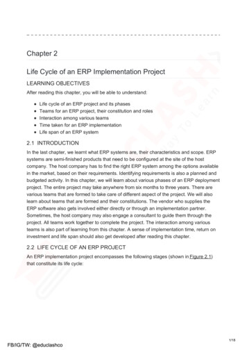 Chapter 2 Life Cycle Of An ERP Implementation Project