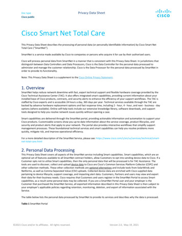 Cisco Smart Net Total Care Privacy Data Sheet