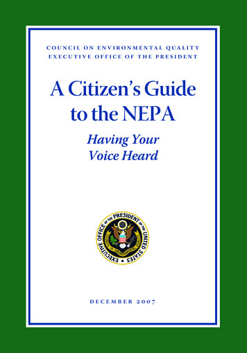 A Citizen's Guide To The NEPA - Energy