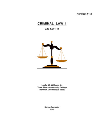 CRIMINAL LAW I - CommNet