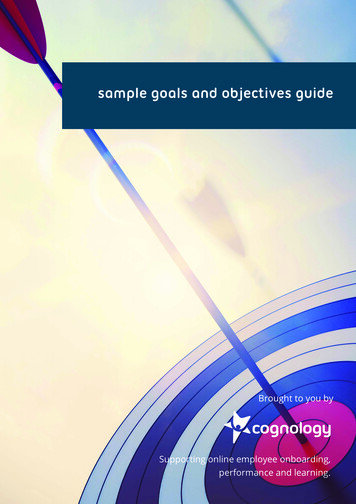 Sample Goals And Objectives Guide - Cognology