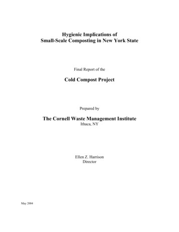 Hygienic Implications Of Small Scale Composting In New York State