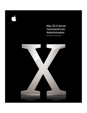 Mac OS X Server Command-Line Administration - Apple Inc.