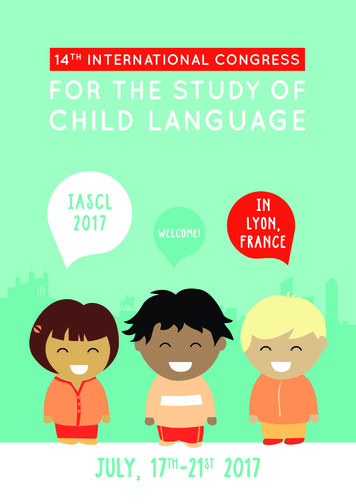 14th International Congress For The Study Of Child Language