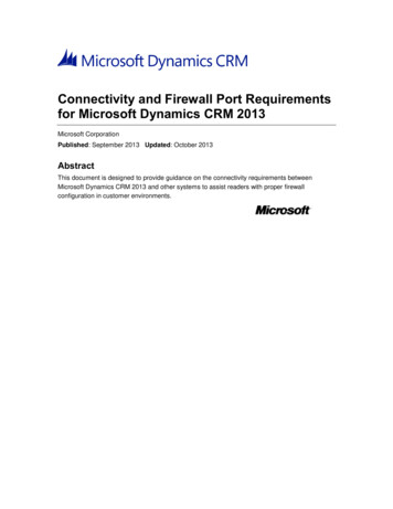 Connectivity And Firewall Port Requirements For Microsoft Dynamics CRM 2013