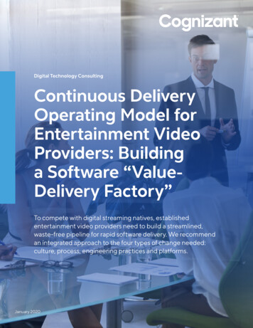 Continuous Delivery Operating Model For Entertainment Video Providers .