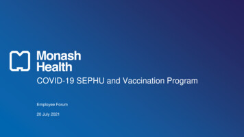 COVID-19 SEPHU And Vaccination Program - Monash Health