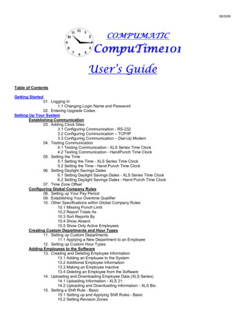 User's Guide - Compumatic Time Clocks