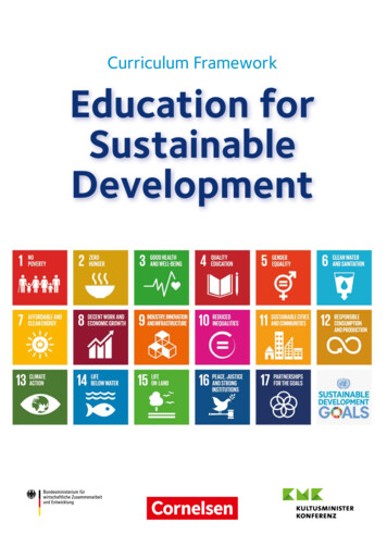 Curriculum Framework: Education For Sustainable Development