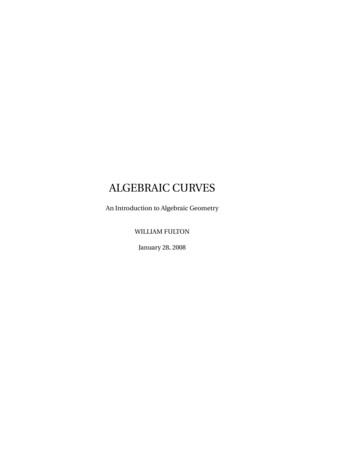 ALGEBRAIC CURVES - Mathematics