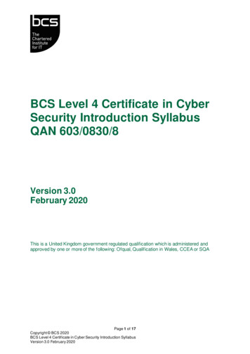 Cyber Security - BCS