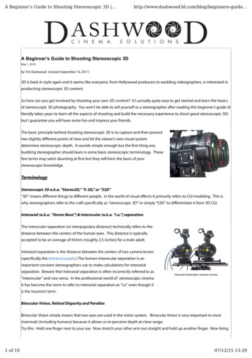 Dashwood Beginners Guide To Shooting Stereoscopic 3D