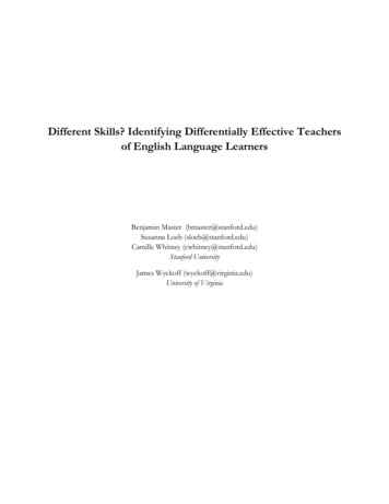 Different Skills? Identifying Differentially Effective Teachers Of .