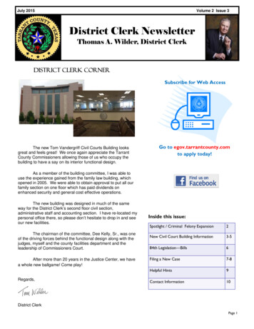 Thomas A. Wilder, District Clerk - Tarrant County TX