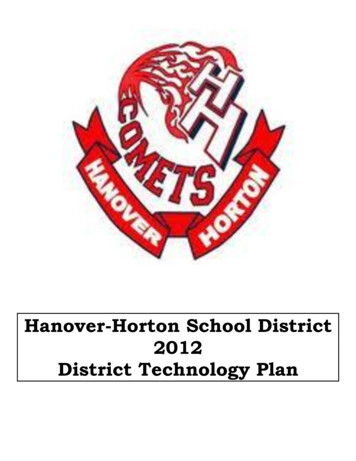 Hanover-Horton School District 2012 District Technology Plan
