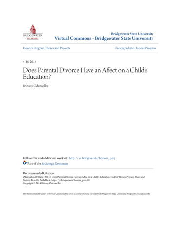 Does Parental Divorce Have An Affect On A Child's Education?