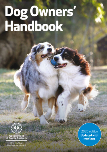 Dog Owners' Handbook - Dog And Cat Management Board