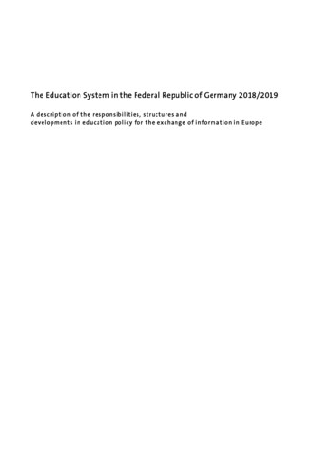 The Education System In The Federal Republic Of Germany 2018/2019