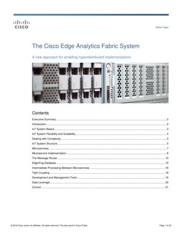 The Cisco Edge Analytics Fabric System