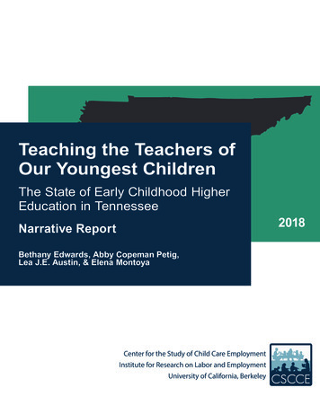 Teaching The Teachers Of Our Youngest Children: Narrative Report - Ed