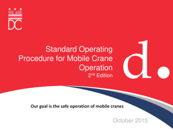 Standard Operating Procedure For Mobile Crane Operation
