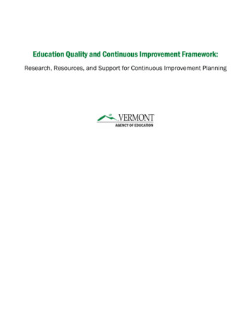 Education Quality And Continuous Improvement Framework