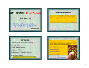 EET1122/ET162 Circuit Analysis Acknowledgement Dgement