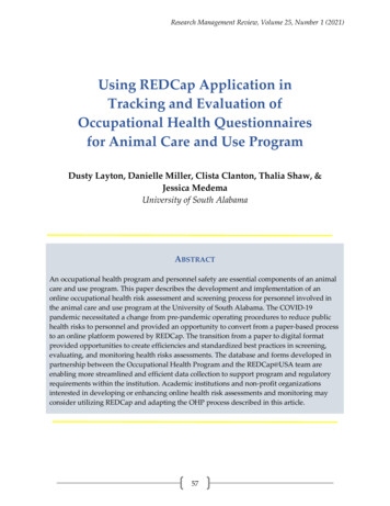 Using REDCap Application In Tracking And Evaluation Of . - ERIC