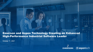 Emerson And Aspen Technology Creating An Enhanced High . - Emerson Global