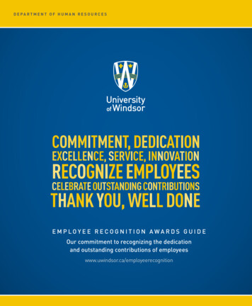 Employee Recognition - University Of Windsor