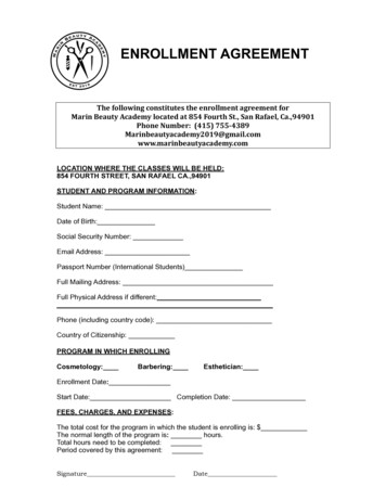 Enrollment Agreement - Marin Beauty Academy
