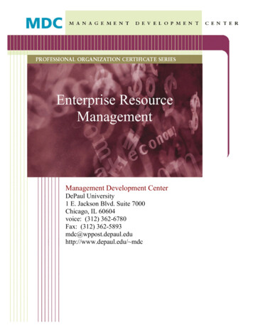 Enterprise Resource Management - DePaul University