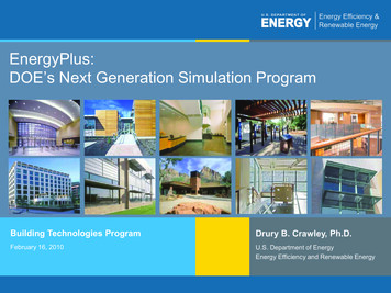 EnergyPlus: DOE's Next Generation Simulation Program