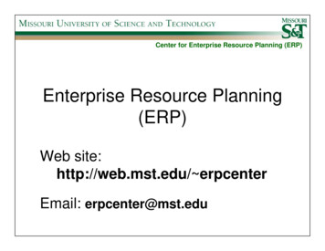 Enterprise Resource Planning (ERP) - Missouri S&T