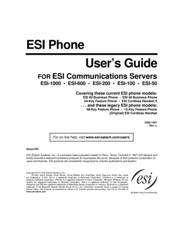 ESI Phone User's Guide - Reliant Communications