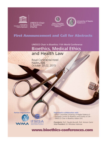 Bioethics, Medical Ethics And Health Law - ISAS International Seminars