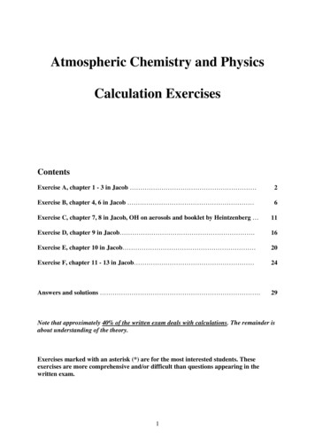 Atmospheric Chemistry And Physics Calculation Exercises - Lu