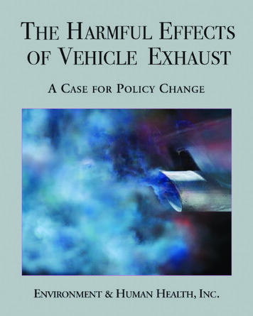 The HarmfulEffects Of Vehicle Exhaust - Ehhi 
