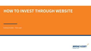 HOW TO INVEST THROUGH WEBSITE - Mirae Asset