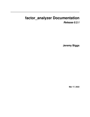 Factor Analyzer Documentation - Read The Docs