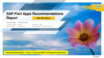 SAP Fiori Apps Recommendations Report
