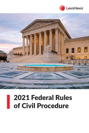 2021 Federal Rules Of Civil Procedure - LexisNexis