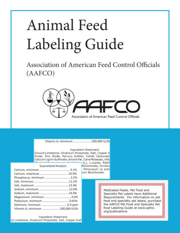 Animal Feed Labeling Guide - AAFCO