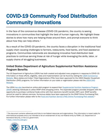 COVID-19 Community Food Distribution Community Innovations - FEMA