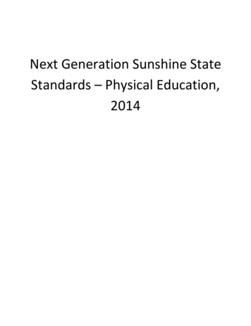 Next Generation Sunshine State Standards Physical Education, 2014 - PEC.TV