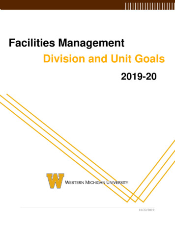 Facilities Management Division And Unit Goals