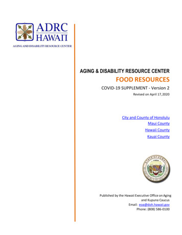 Aging & Disabilit Food Resources - Hawaii