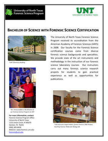 The University Of North Texas Forensic Science Program Received Its .