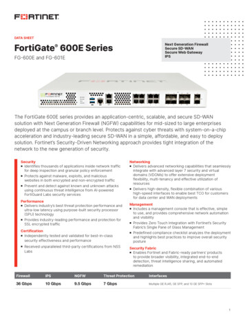 FortiGate 600E Series Data Sheet